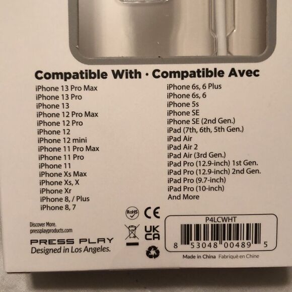 Press Play 4 FT Lightning Cable in White - Picture 7 of 9